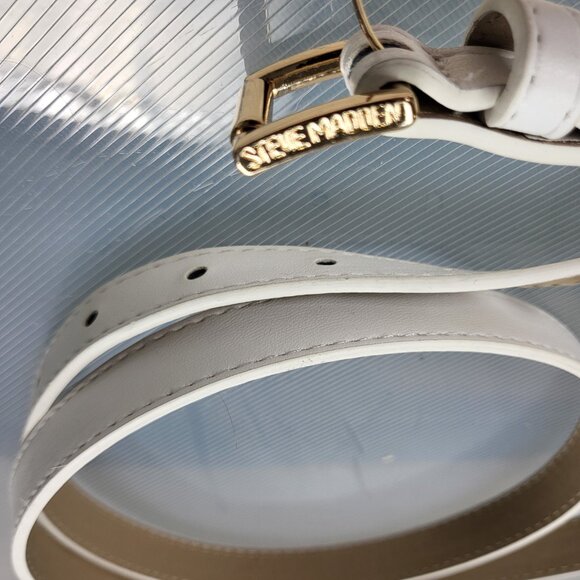 NWOT Steve Madden white belt with goldtone buckle size 2X. - Picture 2 of 4